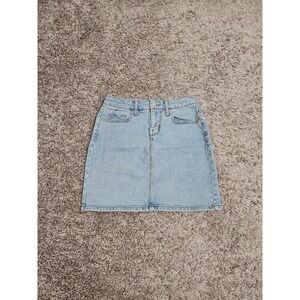 Mossimo Supply Co. Blue Denim Jean Short Skirt Women's Size 00/24 Hemmed